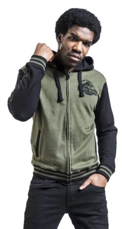 "Jurassic Park - Logo" Hooded Zip Multicolour By Jurassic Park -Men Fashion Clothing Store 536873wa