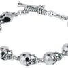 "Skulls" Bracelet Silver-coloured By Rock Rebel By EMP 2 "Skulls" Bracelet Silver-coloured By Rock Rebel By EMP -Men Fashion Clothing Store 537389a