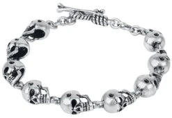 "Skulls" Bracelet Silver-coloured By Rock Rebel By EMP
