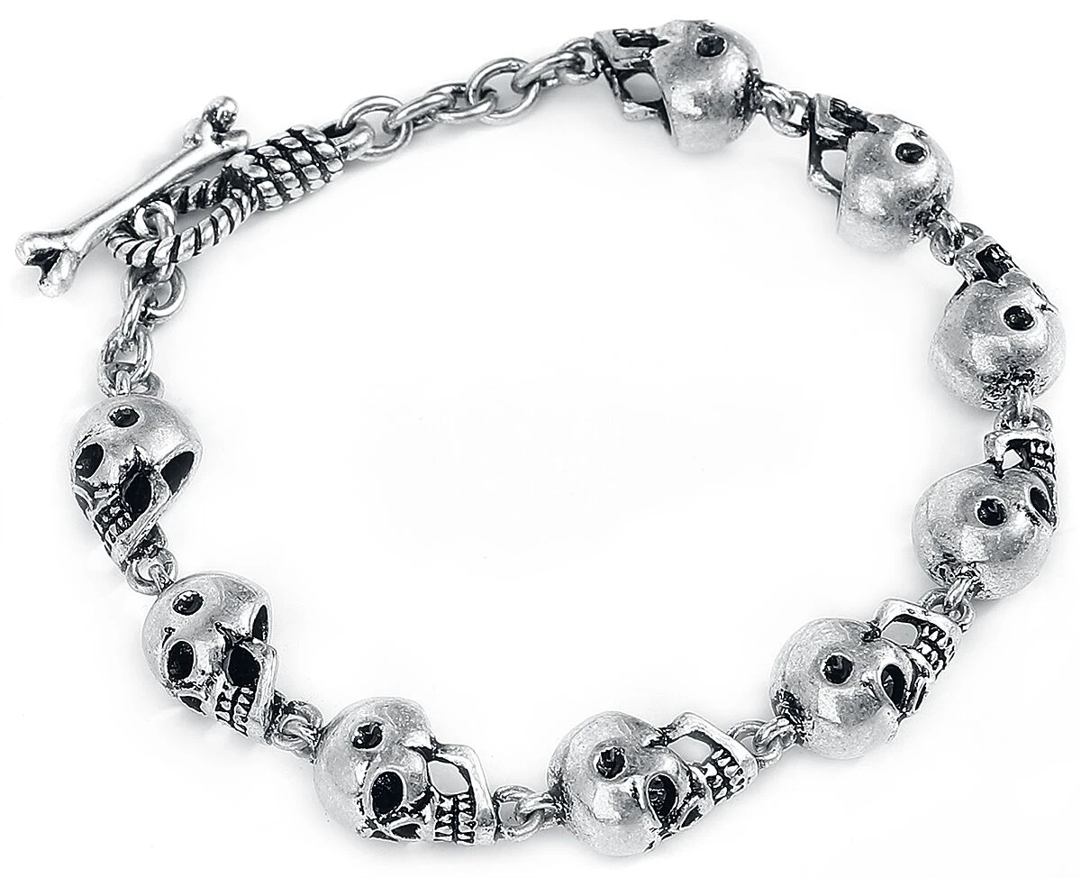 "Skulls" Bracelet Silver-coloured By Rock Rebel By EMP 4 "Skulls" Bracelet Silver-coloured By Rock Rebel By EMP - Image 2