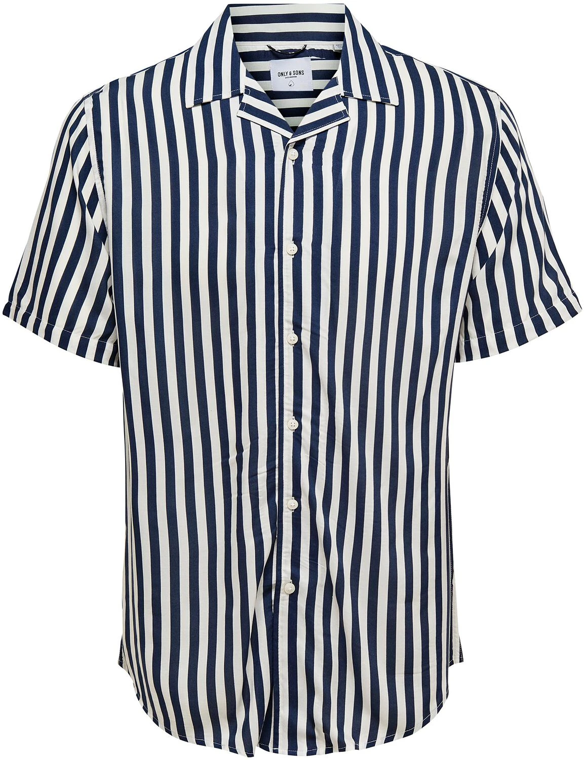 "ONSWAYNE LIFE SS VISCOSE SHIRT NOOS" Short-sleeved Shirt Blue-white By ONLY And SONS 3 "ONSWAYNE LIFE SS VISCOSE SHIRT NOOS" Short-sleeved Shirt Blue-white By ONLY And SONS