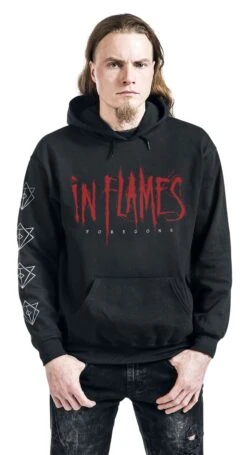 "Foregone Cover" Hooded Sweater Black By In Flames -Men Fashion Clothing Store 540929wa