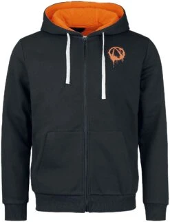 "Psycho" Hooded Zip Black-orange By Borderlands