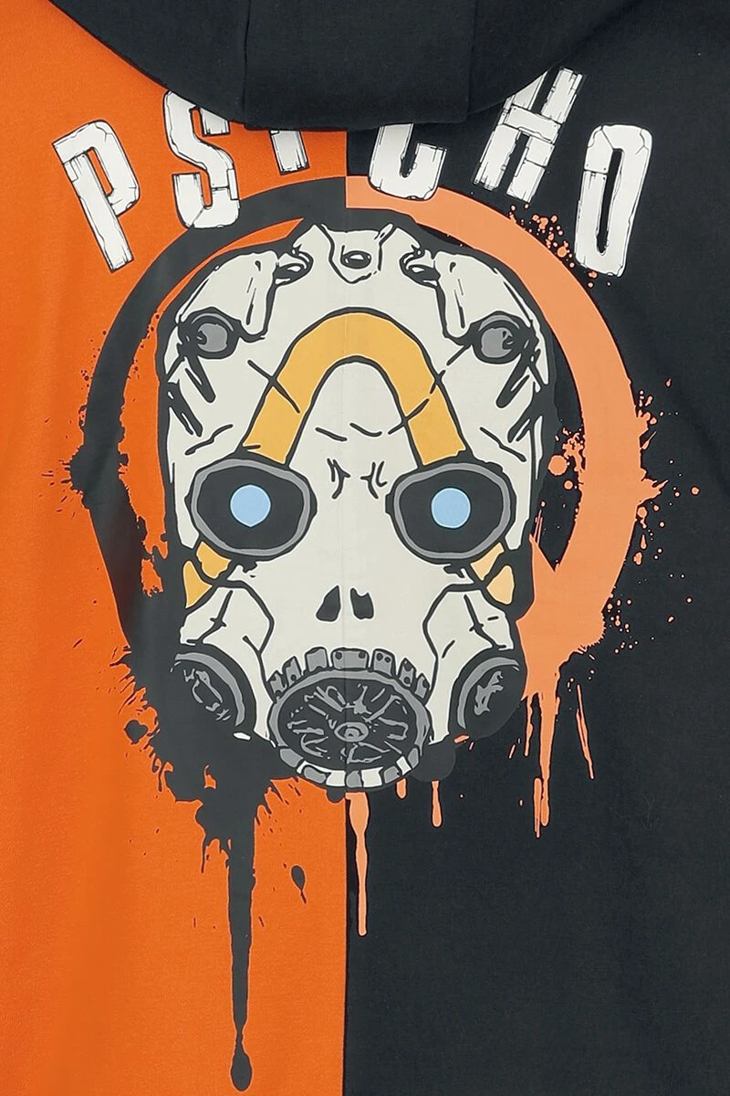 "Psycho" Hooded Zip Black-orange By Borderlands 6 "Psycho" Hooded Zip Black-orange By Borderlands - Image 4
