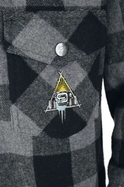 "Lumber Jacket With Hood" Between-seasons Jacket Black-grey By RED By EMP 12 "Lumber Jacket With Hood" Between-seasons Jacket Black-grey By RED By EMP -Men Fashion Clothing Store 542601d