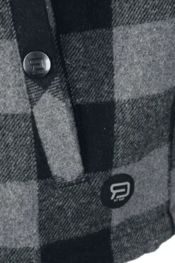 "Lumber Jacket With Hood" Between-seasons Jacket Black-grey By RED By EMP 13 "Lumber Jacket With Hood" Between-seasons Jacket Black-grey By RED By EMP -Men Fashion Clothing Store 542601d2