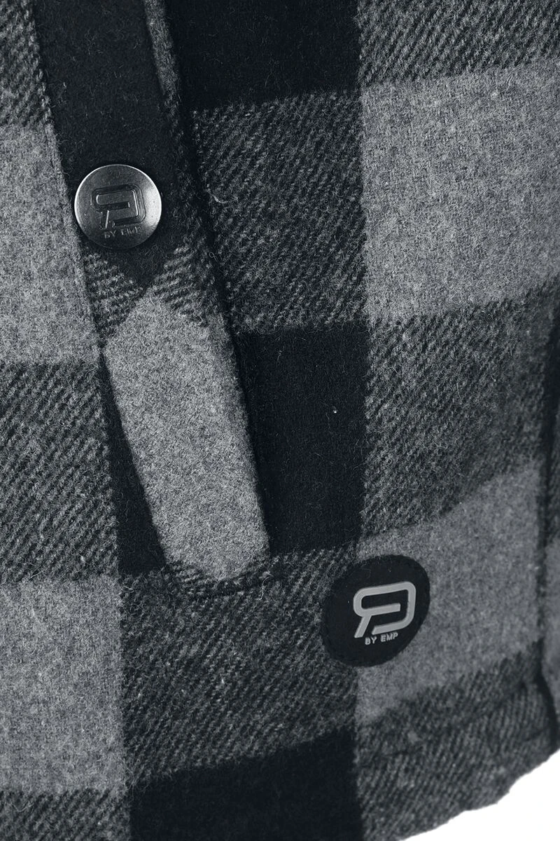 "Lumber Jacket With Hood" Between-seasons Jacket Black-grey By RED By EMP 6 "Lumber Jacket With Hood" Between-seasons Jacket Black-grey By RED By EMP - Image 4