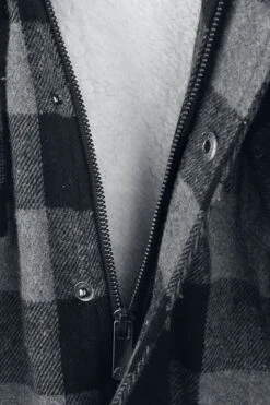 "Lumber Jacket With Hood" Between-seasons Jacket Black-grey By RED By EMP 15 "Lumber Jacket With Hood" Between-seasons Jacket Black-grey By RED By EMP -Men Fashion Clothing Store 542601d4