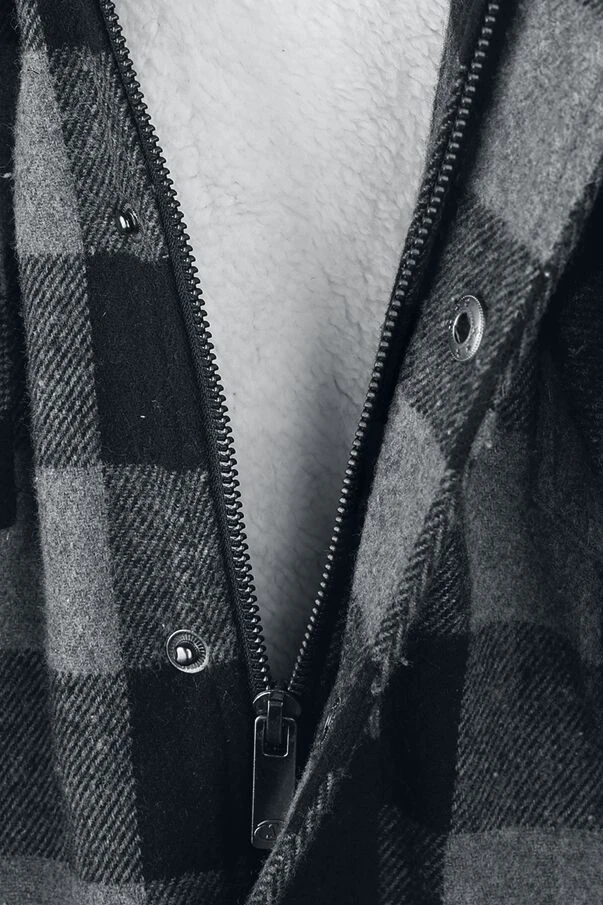 "Lumber Jacket With Hood" Between-seasons Jacket Black-grey By RED By EMP 8 "Lumber Jacket With Hood" Between-seasons Jacket Black-grey By RED By EMP - Image 6