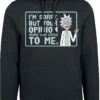 "Your Opinion" Hooded Sweater Black By Rick And Morty