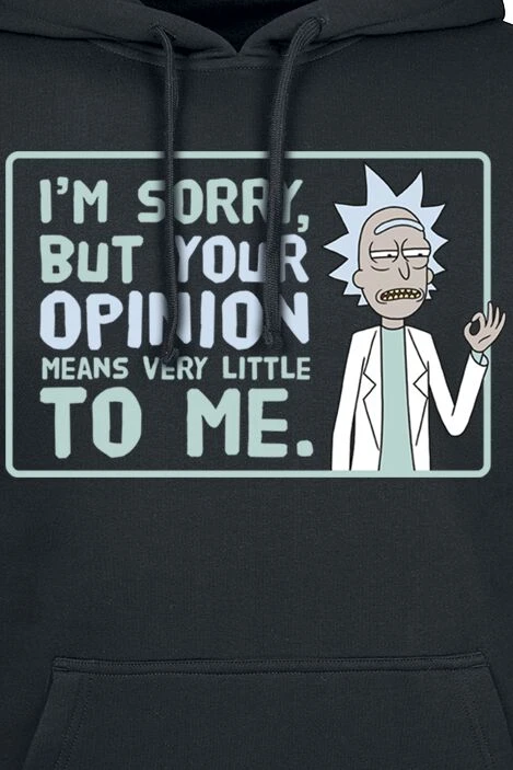 "Your Opinion" Hooded Sweater Black By Rick And Morty 4 "Your Opinion" Hooded Sweater Black By Rick And Morty - Image 2
