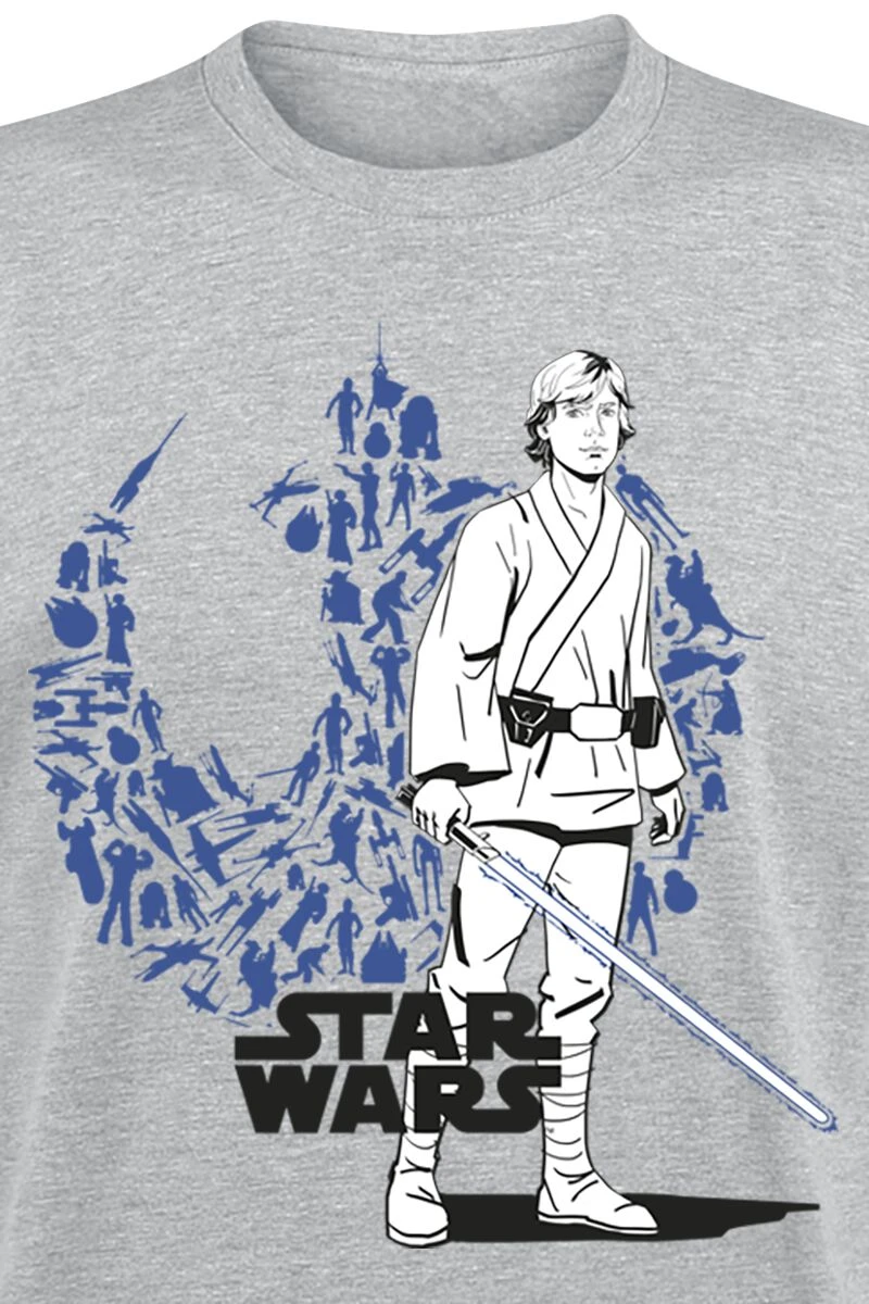 "Disney 100 - Luke Skywalker" T-Shirt Grey By Star Wars 4 "Disney 100 - Luke Skywalker" T-Shirt Grey By Star Wars - Image 2