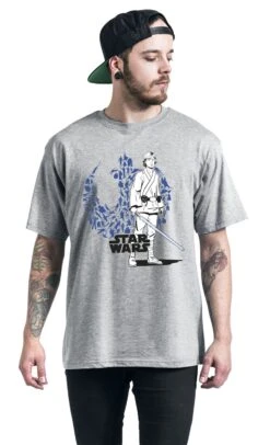 "Disney 100 - Luke Skywalker" T-Shirt Grey By Star Wars 7 "Disney 100 - Luke Skywalker" T-Shirt Grey By Star Wars -Men Fashion Clothing Store 550664wa