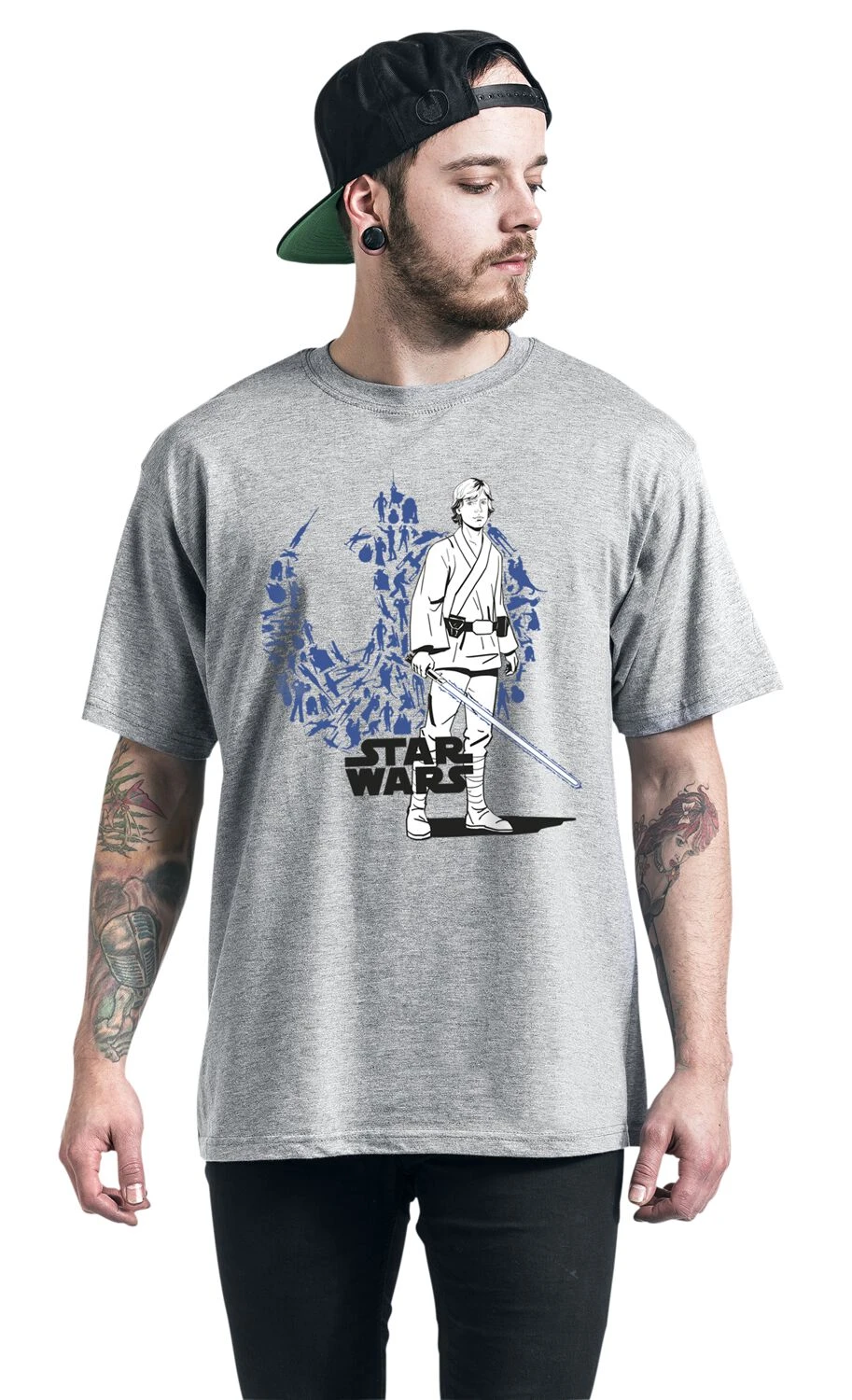 "Disney 100 - Luke Skywalker" T-Shirt Grey By Star Wars 5 "Disney 100 - Luke Skywalker" T-Shirt Grey By Star Wars - Image 3