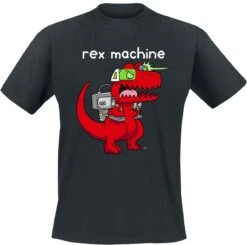 "Rex Machine" T-Shirt Black By Goodie Two Sleeves