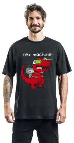 "Rex Machine" T-Shirt Black By Goodie Two Sleeves -Men Fashion Clothing Store 553733wa